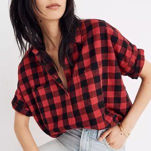 Madewell 👜 Flannel Courier Shirt Buffalo Check